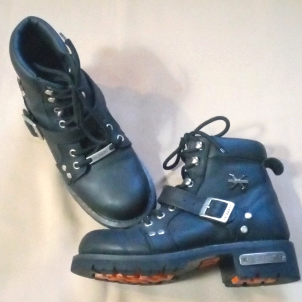 X ELEMENT STEEL TOE BIKER BOOTS  SIZE 6.5